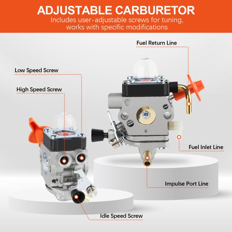 HUZTL FS 90 R Carburetor kit for Stihl FS90R FS90 FS110R FS100 KM90R KM90 FS100RX FS110 KM110R HT100 HT101 Trimmer Weed Eater C1Q-S174 Carb - Image 3